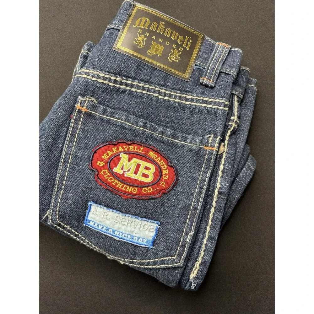 Makaveli Branded Jeans Youth Size 10 Blue Denim New 100% Cotton Bootcut Hip Hop